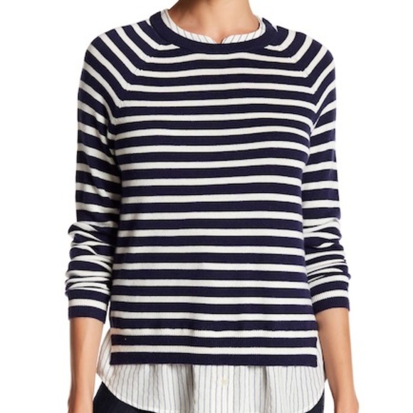 Joie Sweaters - NWT Joie Zaan E Striped Twofer Sweater
